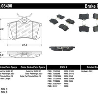 Stoptech StopTech 02-08 Audi A4 Quattro / 2/99-02 S4 / 93-10 VW Golf GL/GLS Performance Rear Brake Pads - Brakes Rotors