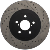 Stoptech StopTech 02-10 Subaru WRX Slotted & Drilled Right Front Rotor (exc. STi) - Brakes Rotors Pads