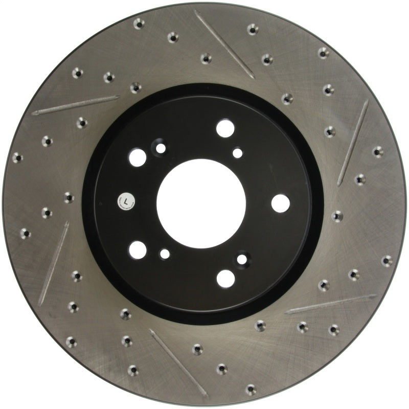 Stoptech StopTech 04-08 Acura TL (Brembo Caliber) SportStop Slotted & Drilled Left Front Rotor - Brakes Rotors Pads