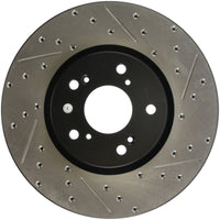 Stoptech StopTech 04-08 Acura TL (Brembo Caliber) SportStop Slotted & Drilled Left Front Rotor - Brakes Rotors Pads