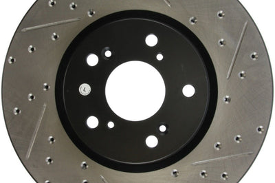 Stoptech StopTech 04-08 Acura TL (Brembo Caliber) SportStop Slotted & Drilled Left Front Rotor - Brakes Rotors Pads