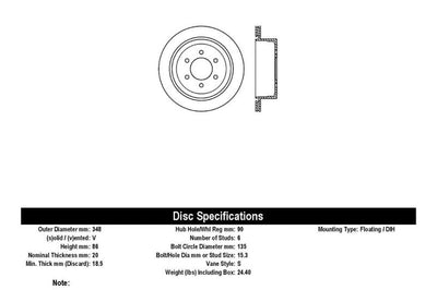 Stoptech StopTech 04-09 Ford F150 / 06-08 Lincoln Mark LT Rear Right Slotted & Drilled Rotor - Brakes Rotors Pads