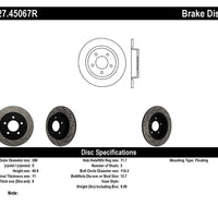 Stoptech StopTech 04-10 Mazda3 Slotted & Drilled Right Rear Rotor - Brakes Rotors Pads