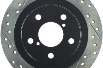 Stoptech StopTech 05-06 Saab 9-2X AWD / 02-05 Impreza WRX / 02 STi Slotted & Drilled Right Rear Rotor - Brakes Rotors