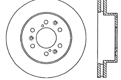 Stoptech StopTech 05-10 GMC Sierra 1500 (w Rear Drum) / 07-09 Yukon Front Left Slotted & Drilled Rotor - Brakes Rotors