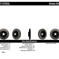 Stoptech StopTech 05-10 Subaru Impreza WRX/STi Slotted & Drilled Left Front Rotor - Brakes Rotors Pads