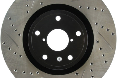 Stoptech StopTech 05-10 Subaru Impreza WRX/STi Slotted & Drilled Right Front Rotor - Brakes Rotors Pads