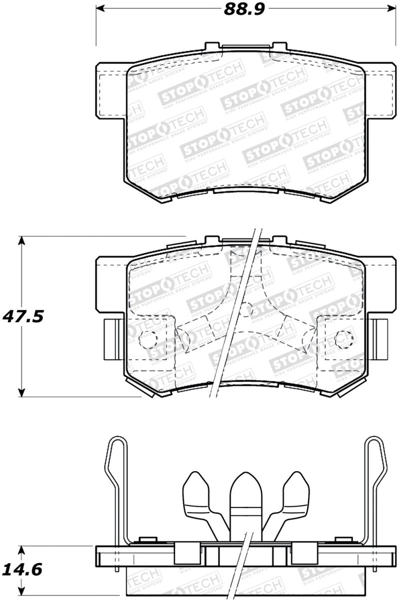 Stoptech StopTech 05-16 Honda CR-V Street Rear Brake Pads - Brakes Rotors &
