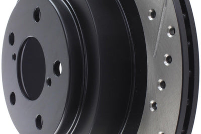Stoptech StopTech 06-07 Subaru Impreza WRX (Exc STi) Slotted & Drilled Left Rear Rotor - Brakes Rotors Pads