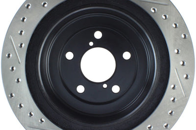 Stoptech StopTech 06-07 Subaru Impreza WRX (Exc STi) Slotted & Drilled Left Rear Rotor - Brakes Rotors Pads