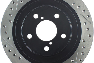 Stoptech StopTech 06-07 Subaru Impreza WRX (Exc STi) Slotted & Drilled Right Rear Rotor - Brakes Rotors Pads