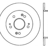 Stoptech StopTech 06-09 Honda Civic Ex/Si Slotted & Drilled Left Rear Rotor - Brakes Rotors Pads