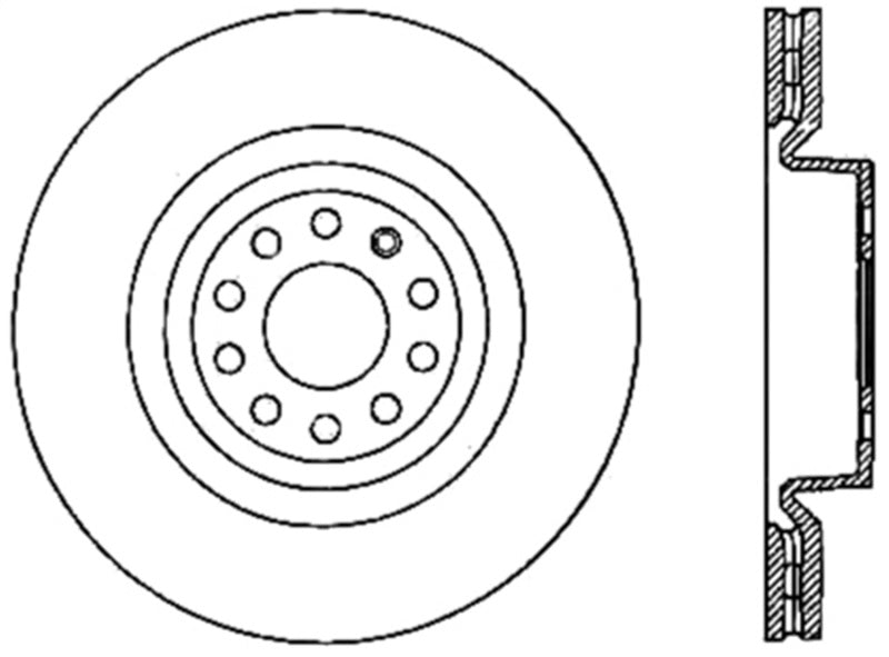 Stoptech StopTech 06-10 Audi A3/08-10 TT / 06-09 VW GTI Mk V Cryo-Stop Left Front Slotted Rotor - Brakes Rotors & Pads