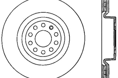 Stoptech StopTech 06-10 Audi A3/08-10 TT / 06-09 VW GTI Mk V Cryo-Stop Left Front Slotted Rotor - Brakes Rotors & Pads