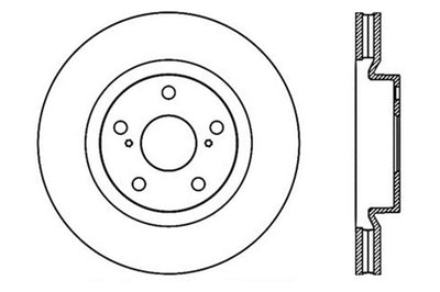 Stoptech StopTech 07-09 Lexus ES 250/ES 300/ ES330/ES350 SportStop Slotted & Drilled Left Front Rotor - Brakes Rotors