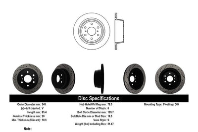 Stoptech StopTech 07-10 GMC Sierra (w/ Rear Drum) / 07-09 Yukon Left Slotted & Drilled Rotor - Brakes Rotors Pads