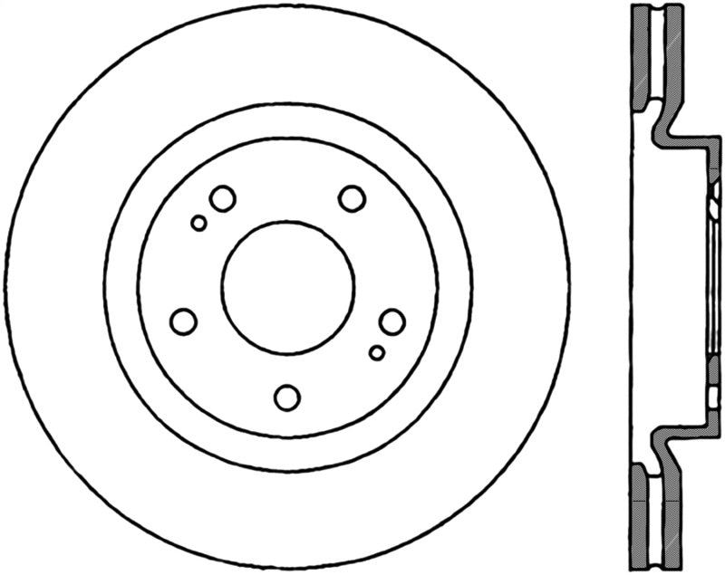 Stoptech StopTech 08-16 Mitsubishi Lancer Sport Drilled Right Front Rotor - Brakes Rotors & Pads
