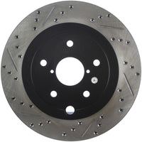 Stoptech StopTech 08 + Subaru STI (Will Not Fit 05-07) Slotted & Drilled Sport Brake Rotor - Brakes Rotors Pads