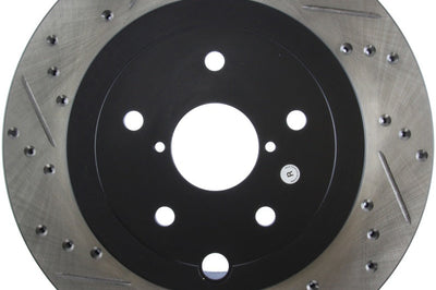 Stoptech StopTech 08 + Subaru STI (Will Not Fit 05-07) Slotted & Drilled Sport Brake Rotor - Brakes Rotors Pads