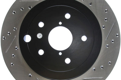 Stoptech StopTech 08 + Subaru STI (Will Not Fit 05-07) Slotted & Drilled Sport Brake Rotor - Brakes Rotors Pads