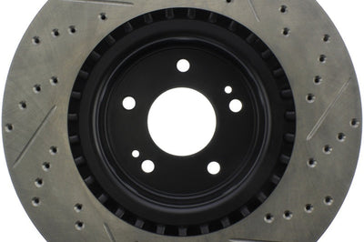 Stoptech StopTech 10 Hyundai Genesis Coupe w/ Factory Brembo Slotted & Drilled Right Front Rotor - Brakes Rotors Pads