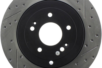 Stoptech StopTech 10 Hyundai Genesis Coupe w/ Factory Brembo Slotted & Drilled Left Rear Rotor - Brakes Rotors Pads