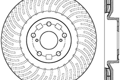 Stoptech StopTech 11-14 Lexus GS300/350/400/430 (Will Not Fit F Sport) Slotted Sport Front Right Brake Rotor - Brakes
