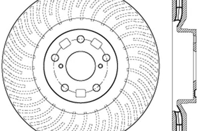 Stoptech StopTech 12-15 Lexus IS350 Cross Drilled Right Front Rotor - Brakes Rotors & Pads