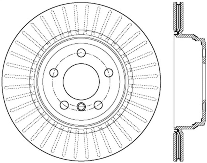 Stoptech StopTech 12-16 BMW 335i Slotted & Drilled Rear Left Rotor - Brakes Rotors Pads
