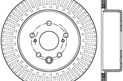 Stoptech StopTech 13-14 Lexus GS300/350/400/430 Slotted Sport Rear Right Brake Rotor - Brakes Rotors & Pads
