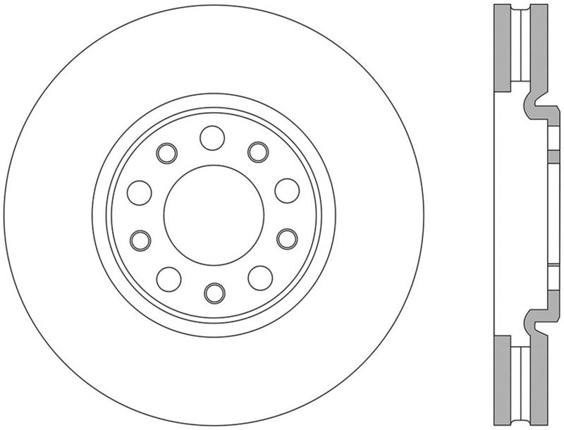 Stoptech StopTech 13 + Dodge Dart Performance Slotted & Drilled Front Right Rotor - Brakes Rotors Pads