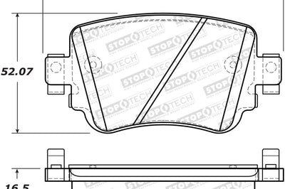 Stoptech StopTech 14-19 Volkswagen GTI Rear Street Brake Pads w/Shims - Brakes Rotors &