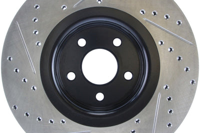 Stoptech StopTech 14 + Ford Focus ST w/ 335mm Brakes Front Left Slotted & Drilled Rotor - Rotors Pads