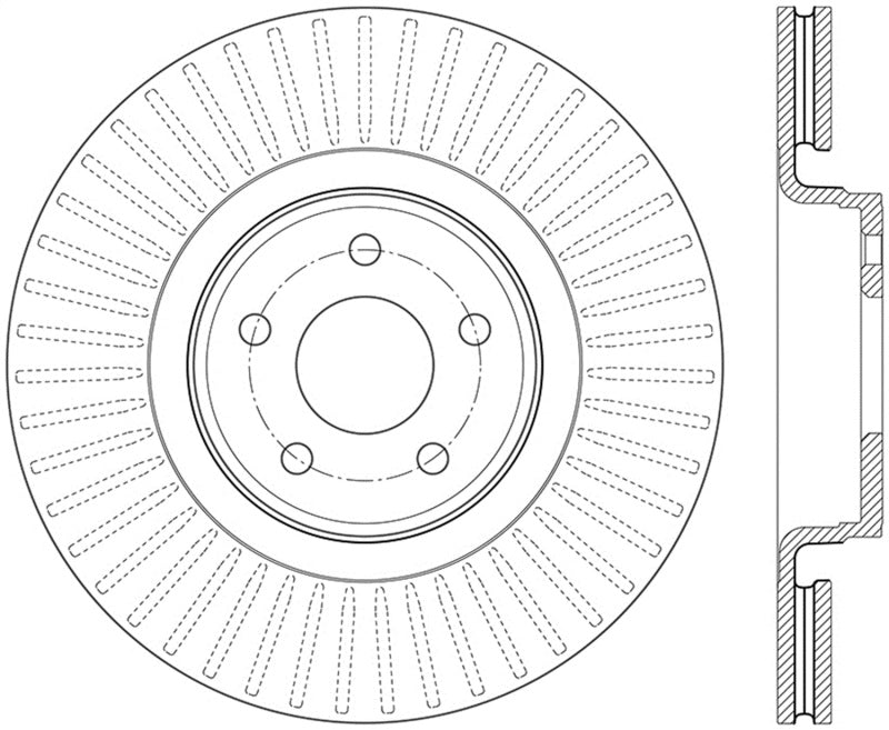 Stoptech StopTech 14 + Ford Focus ST w/ 335mm Brakes Front Right Slotted & Drilled Rotor - Rotors Pads