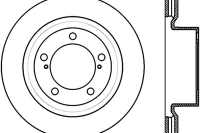 Stoptech StopTech 17-18 Lexus LX SportStop Cryo Slotted & Drilled Front Right Rotor - Brakes Rotors Pads