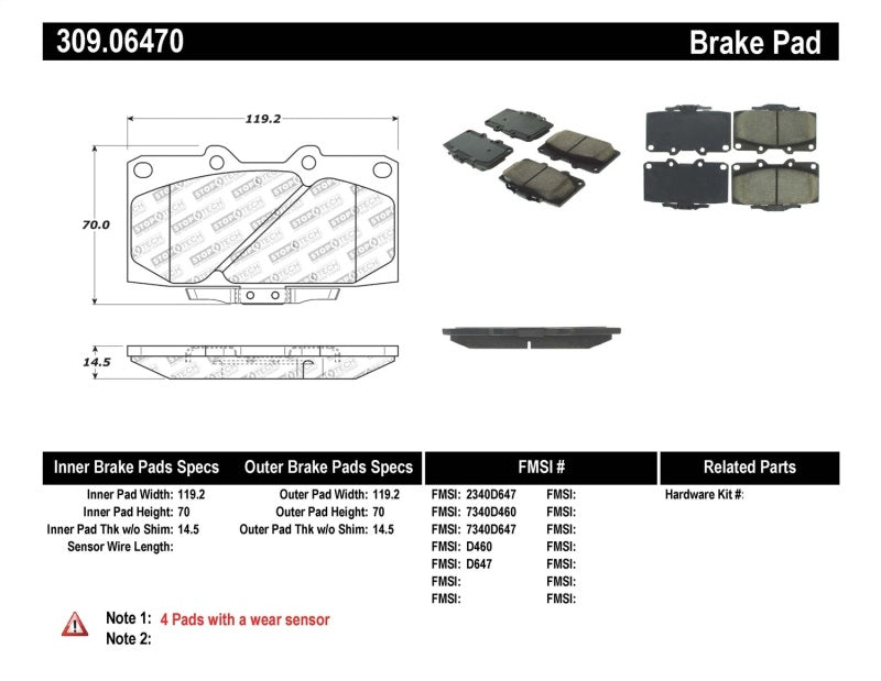 Stoptech StopTech 89-96 Nissan 300ZX Sport Performance Front Brake Pads - Brakes Rotors &