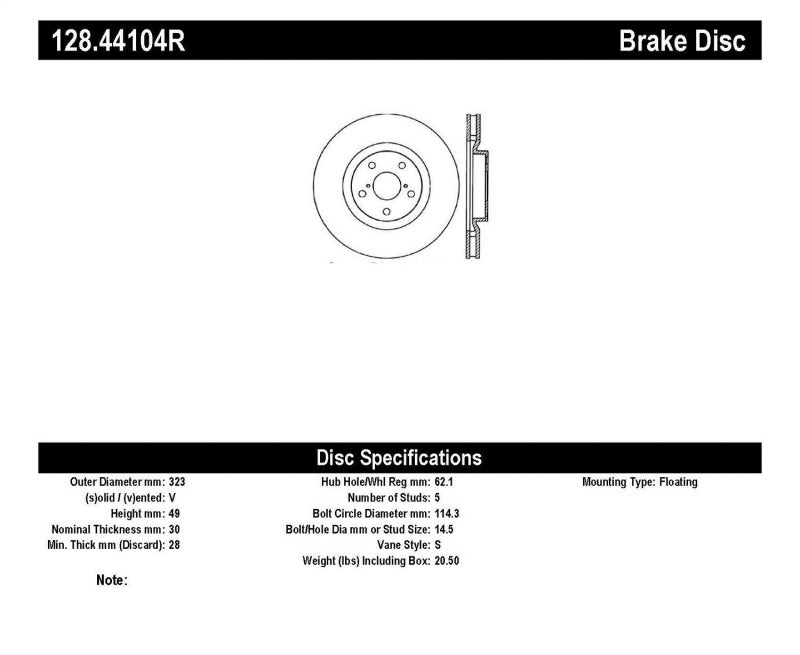 Stoptech StopTech 93-98 Toyota Supra Turbo Drilled Right Front Rotor - Brakes Rotors & Pads