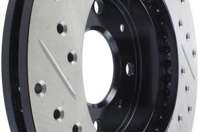 Stoptech StopTech 96-00 Honda Civic DX/HX Coupe/90-00 DX/LX Sedan Slotted & Drilled Left Front Rotor - Brakes Rotors