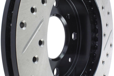 Stoptech StopTech 96-00 Honda Civic DX/HX Coupe/90-00 DX/LX Sedan Slotted & Drilled Right Front Rotor - Brakes Rotors