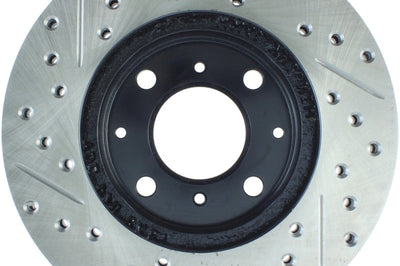 Stoptech StopTech 96-00 Honda Civic DX/HX Coupe/90-00 DX/LX Sedan Slotted & Drilled Left Front Rotor - Brakes Rotors