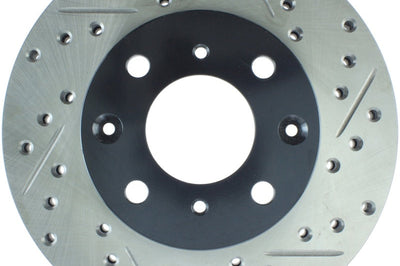 Stoptech StopTech 96-00 Honda Civic DX/HX Coupe/90-00 DX/LX Sedan Slotted & Drilled Left Front Rotor - Brakes Rotors