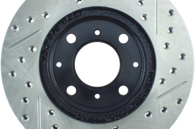 Stoptech StopTech 96-00 Honda Civic DX/HX Coupe/90-00 DX/LX Sedan Slotted & Drilled Right Front Rotor - Brakes Rotors