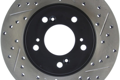 Stoptech StopTech 97-01 Acura Integra Type R / Honda CR-V Slotted & Drilled Left Front Rotor - Brakes Rotors Pads