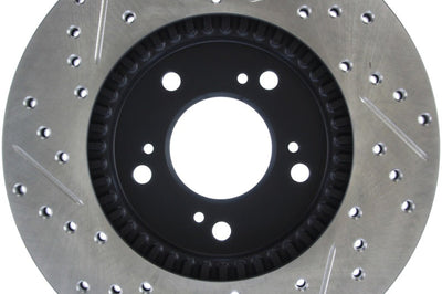 Stoptech StopTech 97-01 Acura Integra Type R / Honda CR-V Slotted & Drilled Left Front Rotor - Brakes Rotors Pads