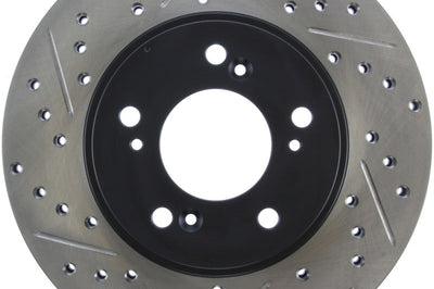 Stoptech StopTech 97-01 Acura Integra Type R / Honda CR-V Slotted & Drilled Right Front Rotor - Brakes Rotors Pads