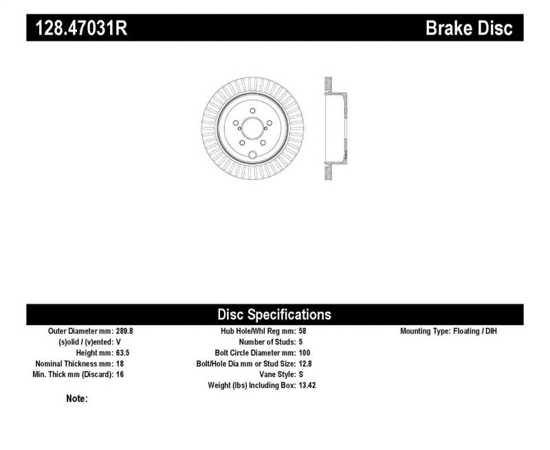 Stoptech StopTech Drilled Sport Brake Rotor - Brakes Rotors & Pads