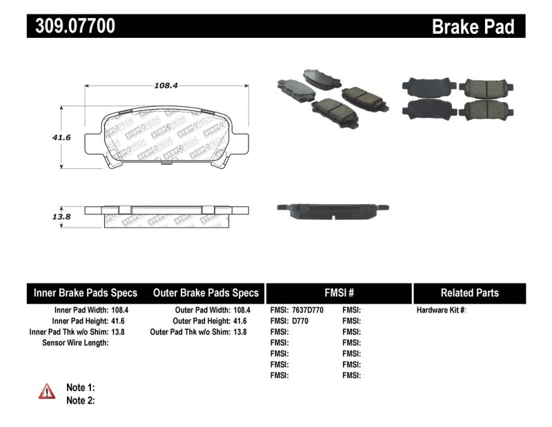 Stoptech StopTech Performance 02-03 WRX Rear Brake Pads - Brakes Rotors &