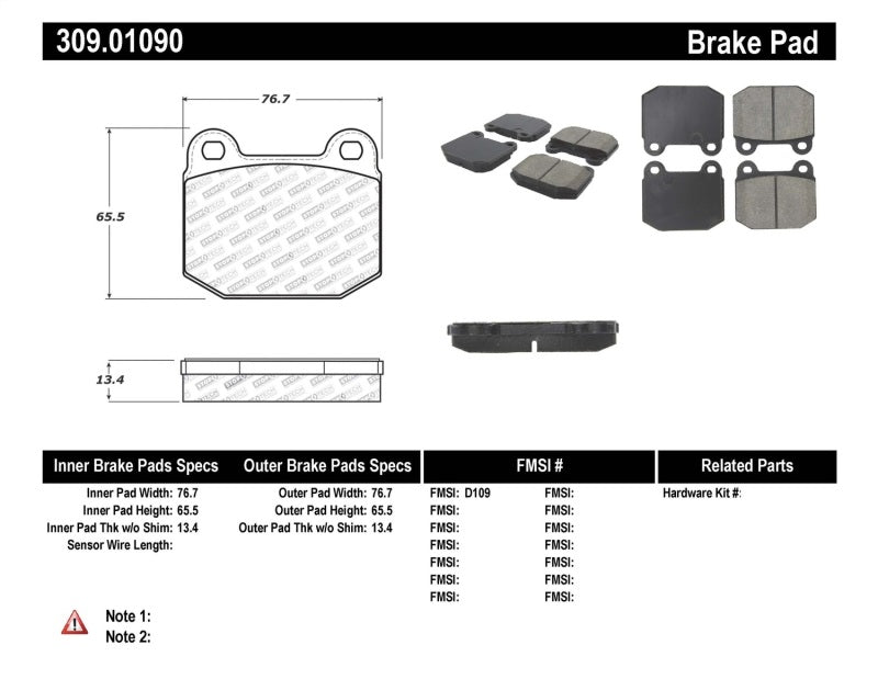 Stoptech StopTech Performance 05-06 Lotus Exige Front Brake Pads - Brakes Rotors &