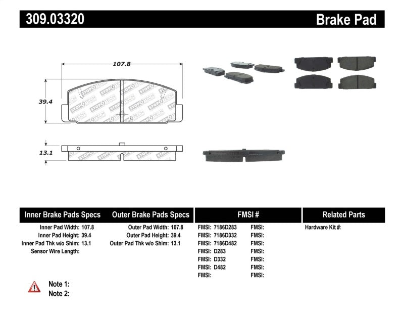 Stoptech StopTech Performance 89-95 Mazda RX7 / 03-05 6 Rear Brake Pads - Brakes Rotors &