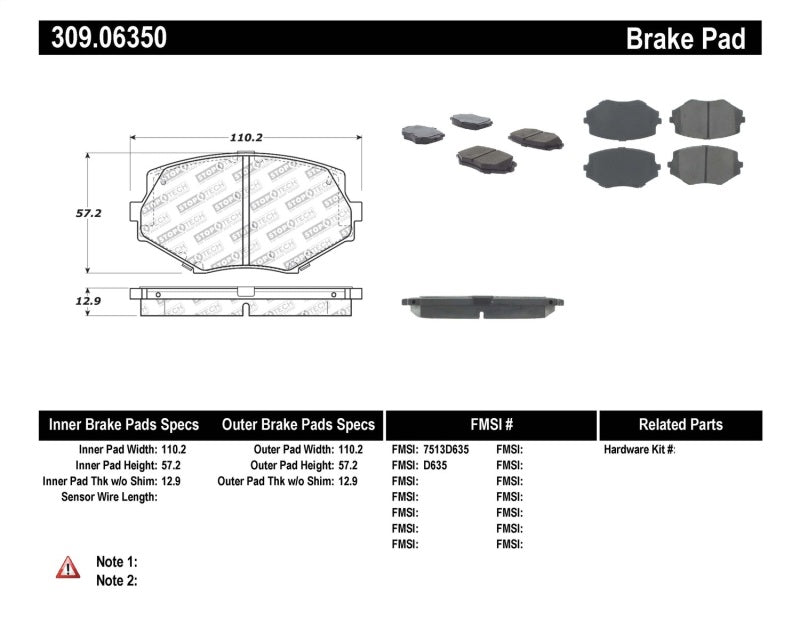 Stoptech StopTech Performance 94-97/99-05 Miata w/Normal Suspension Front Brake Pads D635 - Brakes Rotors &